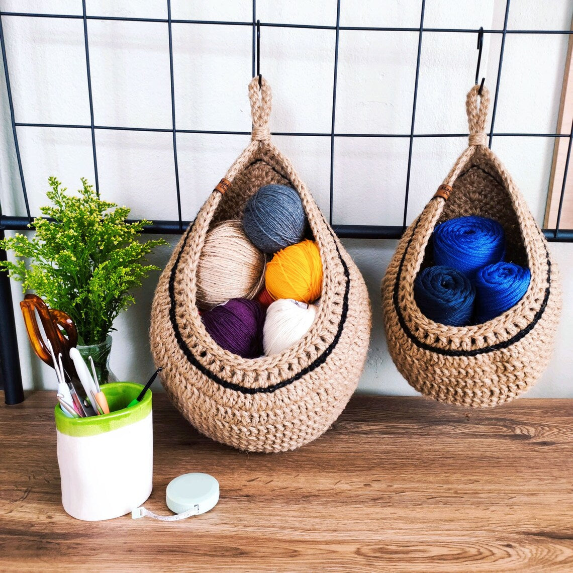 الباقة المثالية لتنظيم مطبخك: 3 سلال كروشيه أنيقة ويدوية الصنع