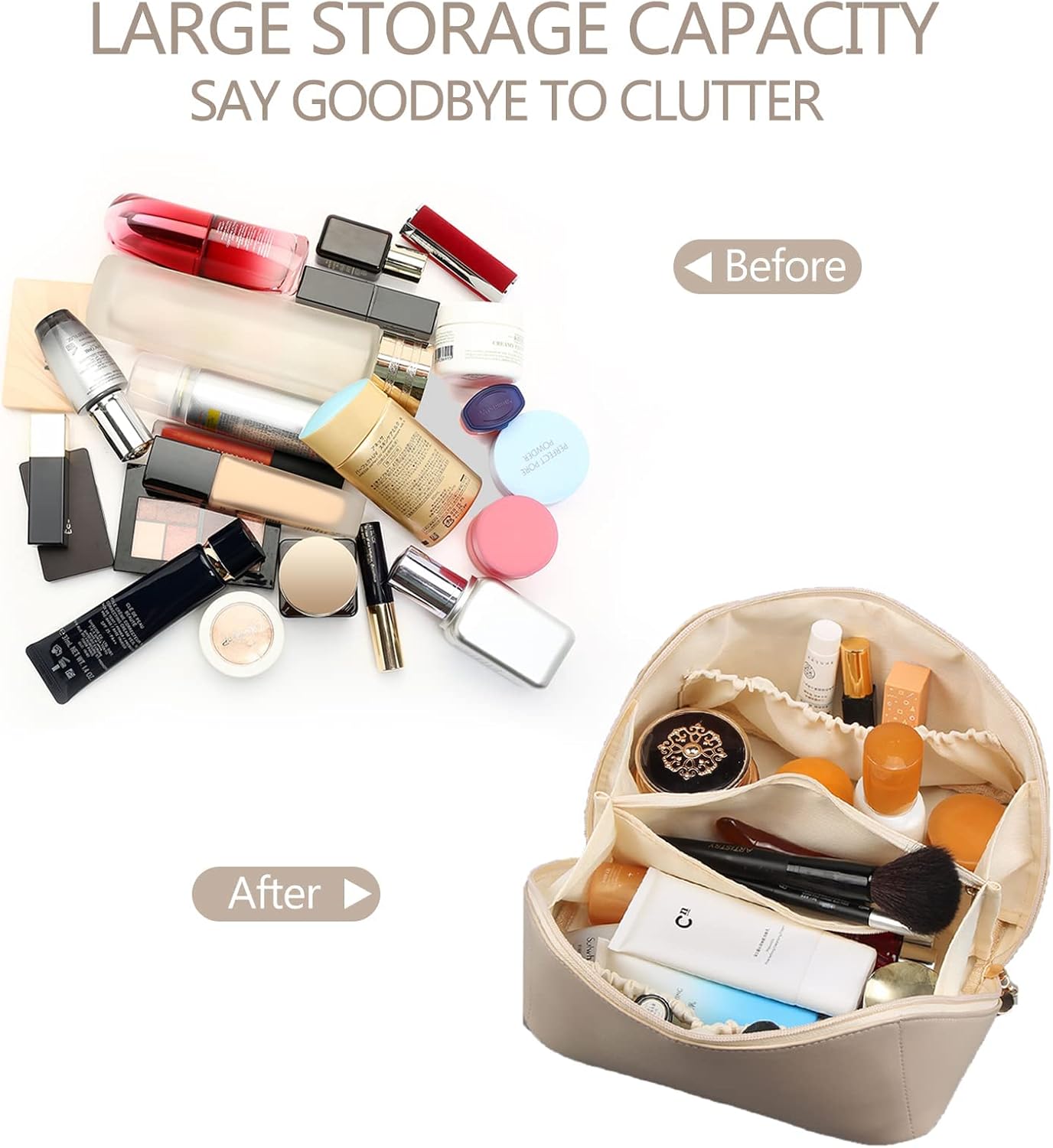 حقيبة مستحضرات التجميل الفاخرة – تصميم أنيق وسعة كبيرة للسفر والاستخدام اليومي