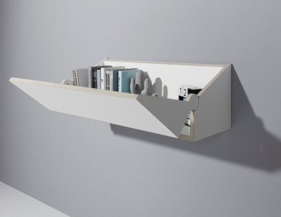 مكتب جداري قابل للطي بتصميم ذكي – يتحول إلى رف أنيق لتخزين الكتب